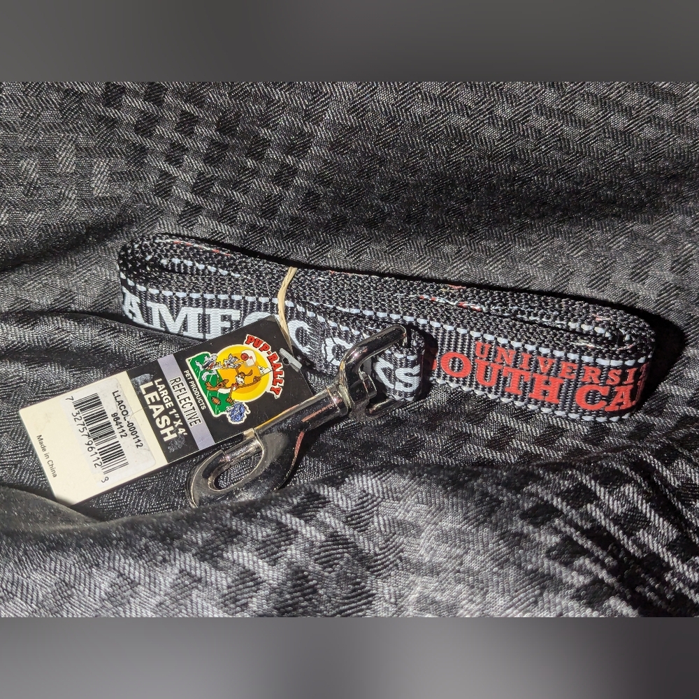 Large Black USC Carolina Gamecocks Pup-Rally Dog Leash.
